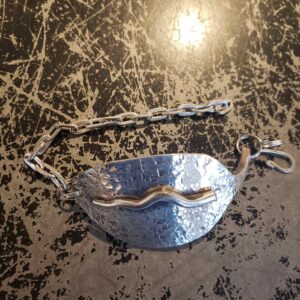 TEASPOON ID BRACELET HAMMERED  w/horn #330