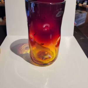 LARGE DIMPLE GLASS TANGERINE