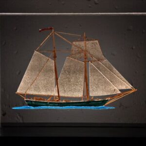 Sail Boat Light Impression with black base