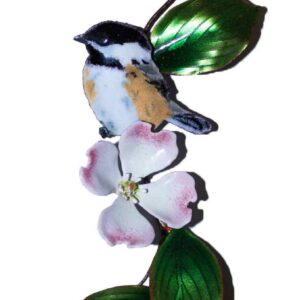 Chickadee Looking Left on  Dogwood