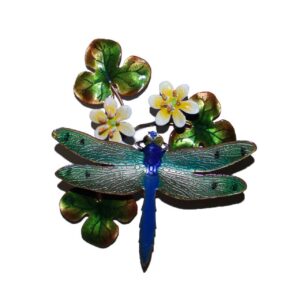 DRAGONFLY GREEN WINGED W/FLOWER