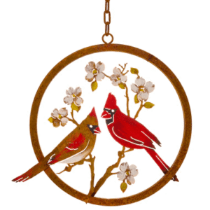 Cardinals on Dogwood Ring Painted