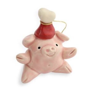 santa pig ornament