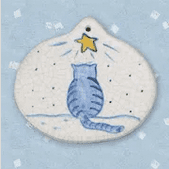 Cat Ornament, Ceramic Orion