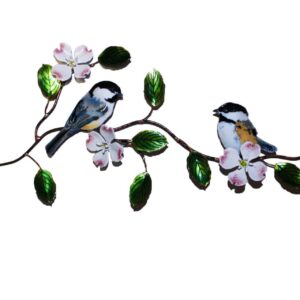 Two Chickadees on Dogwood Branch