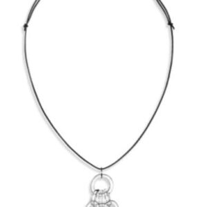 Cluster Pendant on Leather Necklace