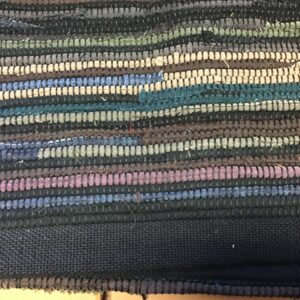 Rug black dk blues purple green